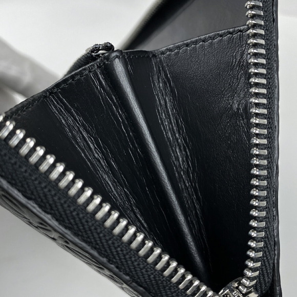 Loewe Repeat Anagram Round Zip Long Wallet Black Leather - Picture 4 of 6